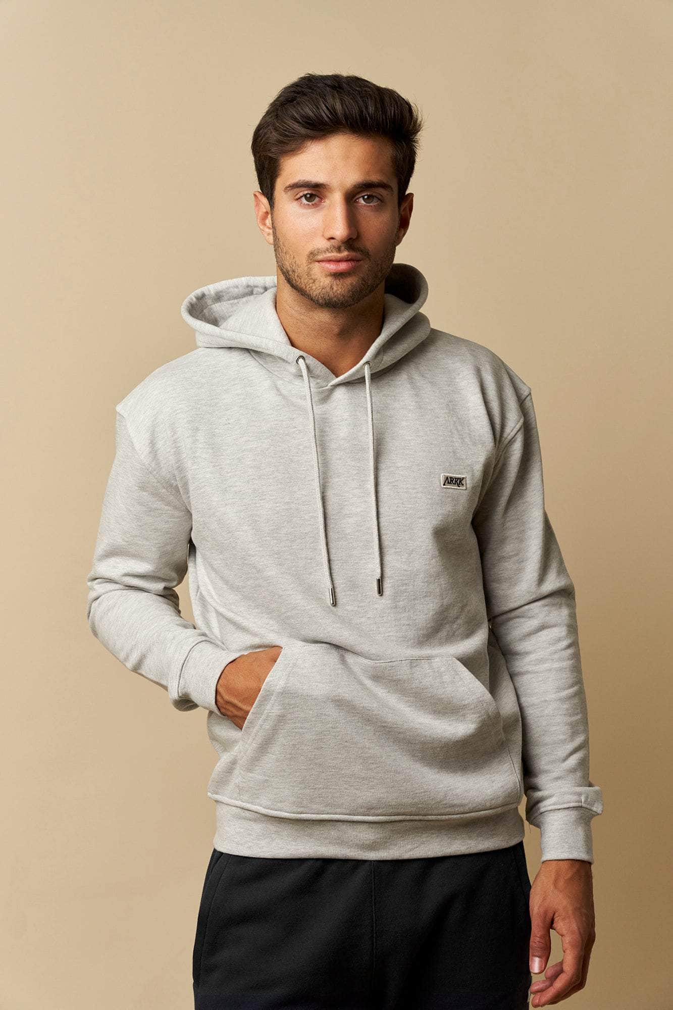 ARKK Apparel ARKK Box Logo Hoodie | Grey Melange Hoodie
